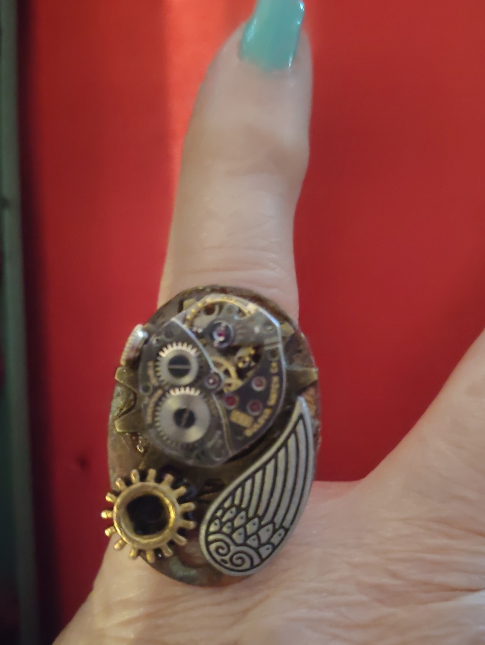Steampunk Gear Ring in Bronze Tone - Decorative Wearable
